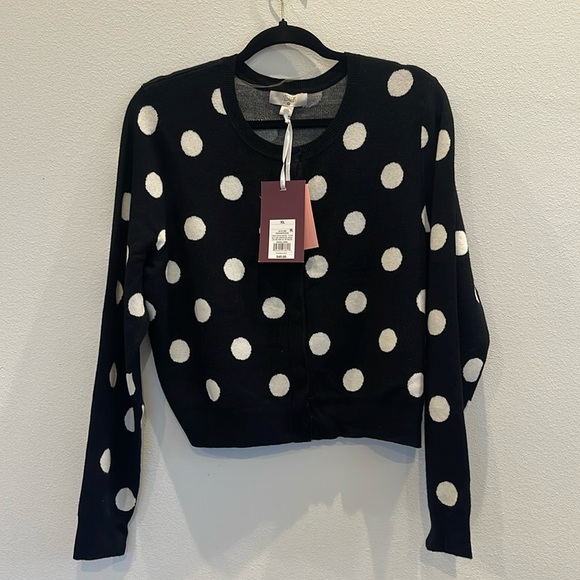 Victor Glemaud Sweaters - NWT Victor Glemaud Black / White Polka Dot Cardigan Sweater Size XL